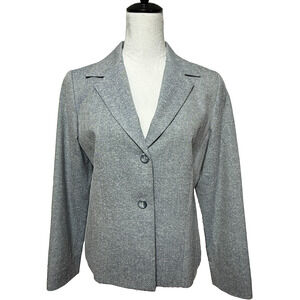 Pendleton Blazer Womens 10 Wool Silk Blue Gray Button Up Lined Career Jacket USA